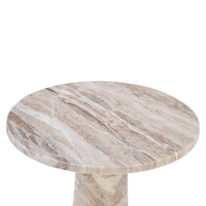 Giza 38" Round Coffee Table in Brown Toronto Marble - World Interiors