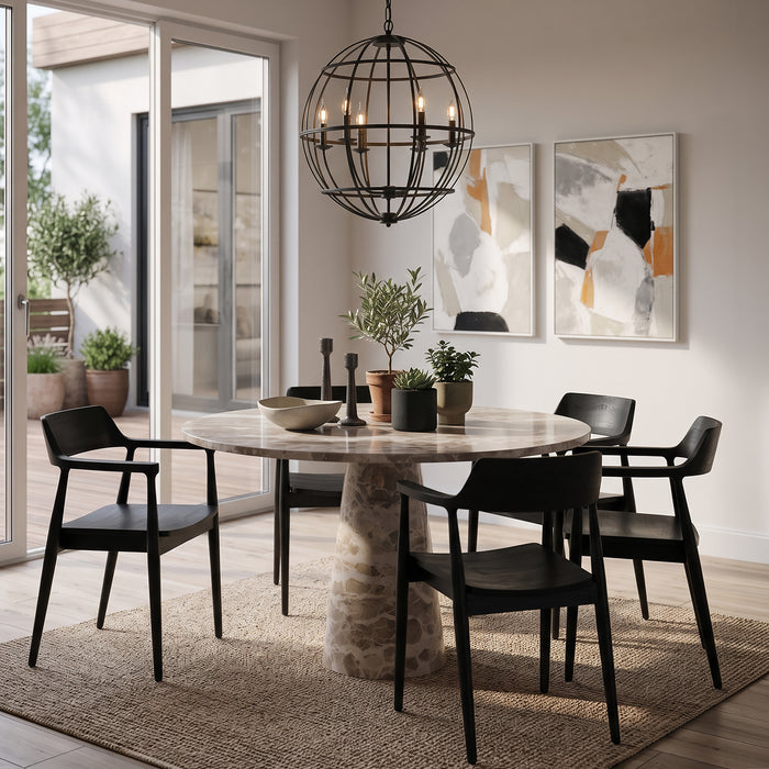 Giza 48" Round Dining Table in Capri Beige Marble