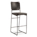 Melbourne Buffalo Leather and Iron Bar Chair in Black - World Interiors