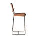 Melbourne Buffalo Leather and Iron Bar Chair in Brown - World Interiors