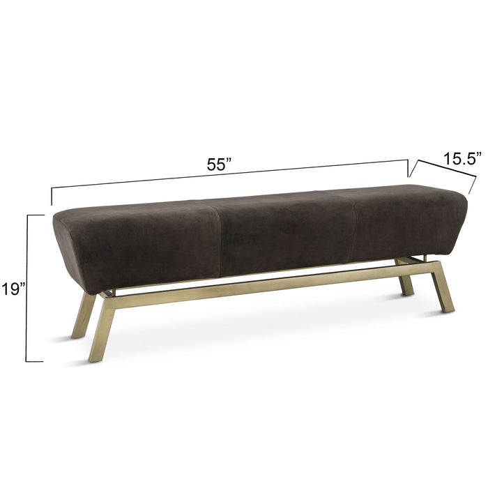 Melbourne Modern Suede Bench - World Interiors