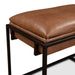 Melbourne 62" Industrial Cognac Leather Iron Bench - World Interiors