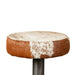 Melbourne Brown Cowhide Leather and Iron Bar Stool - World Interiors