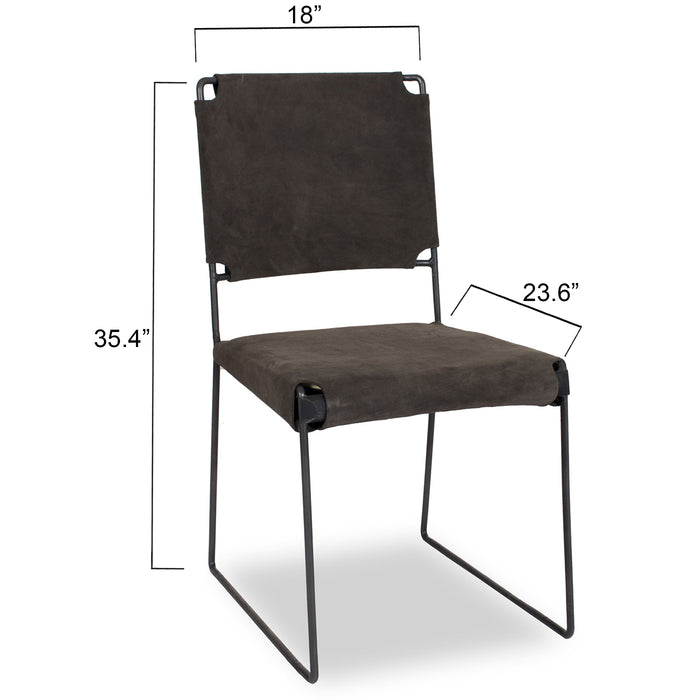 Melbourne Industrial Modern Suede Dining Chair - World Interiors