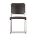 Melbourne Black Leather and Iron Dining Chair - World Interiors