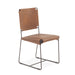 Melbourne Brown Leather and Iron Dining Chair - World Interiors