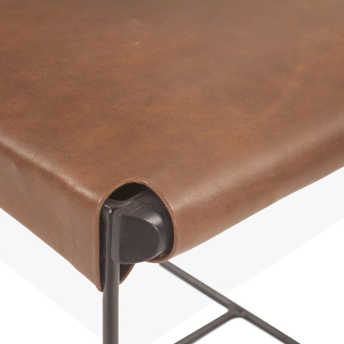 Melbourne Buffalo Leather and Iron Dining Chair - World Interiors