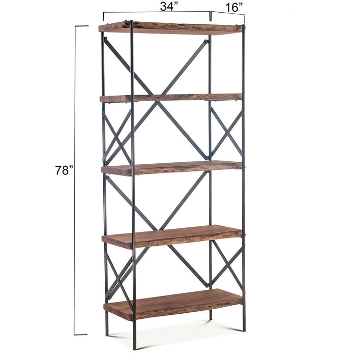 Blayne 78 - Inch Tall Live Edge Bookshelf - World Interiors