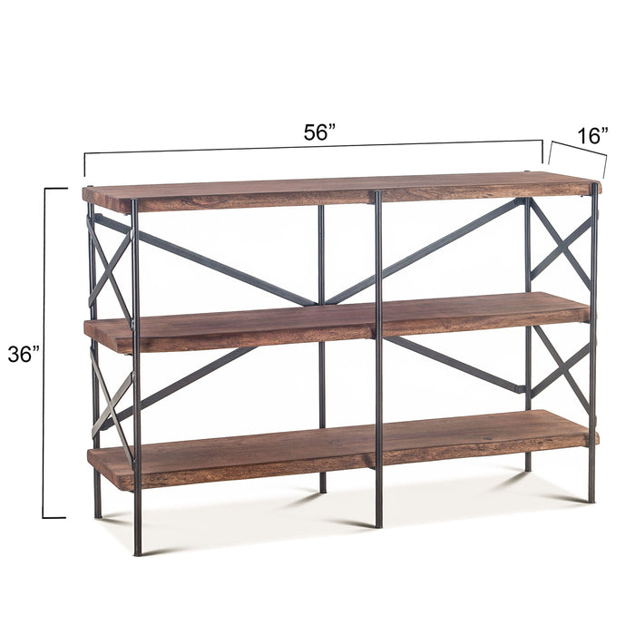 Blayne 56 - Inch Horizontal Live - Edge Bookshelf - World Interiors