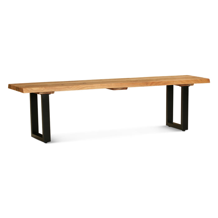 Vienna 68" Modern Acacia Wood Outdoor Bench - World Interiors