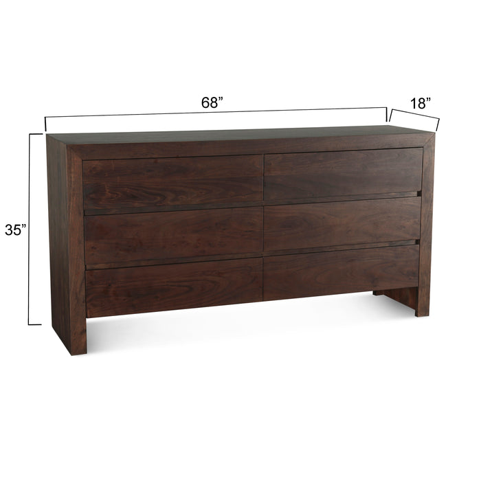 Acadia 68" Modern Dresser in Coffee Bean