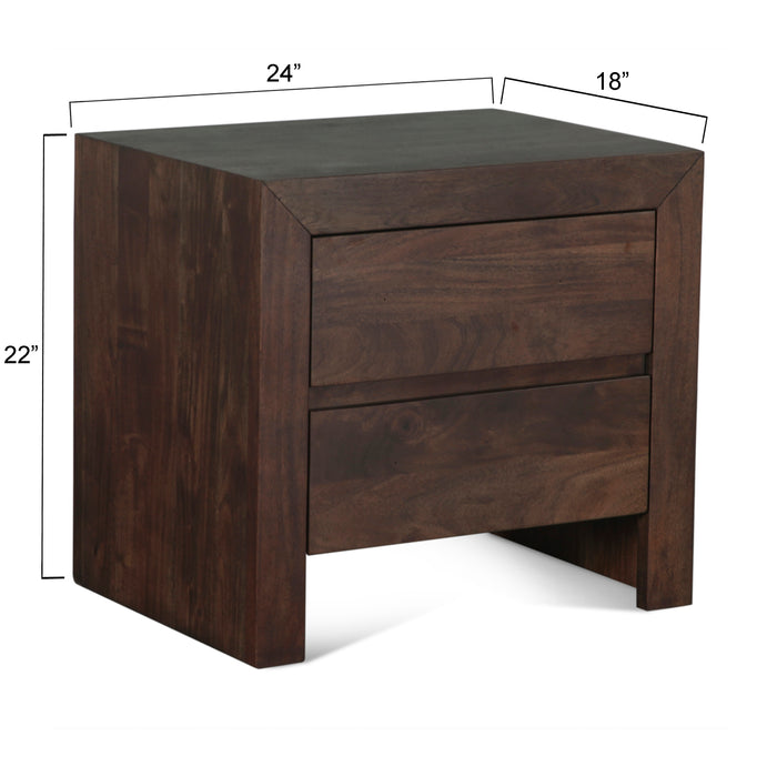 Acadia 24" Modern Nightstand in Coffee Bean - World Interiors