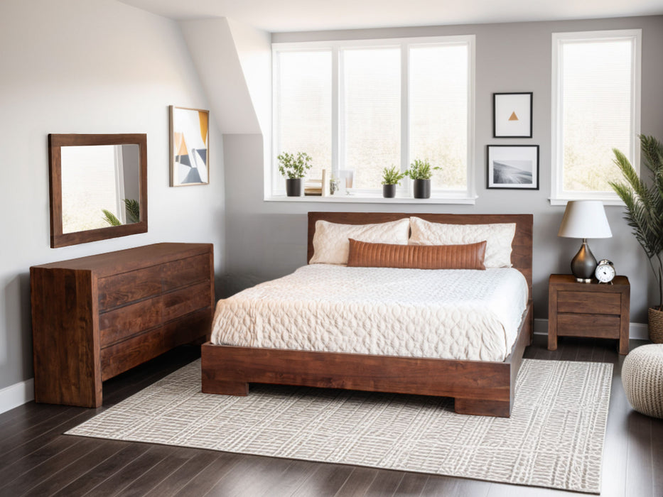 Acadia Modern Platform Bed in Coffee Bean - World Interiors