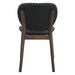 Parker 18" Round Back Dining Chair in Black Leather and Wood - World Interiors