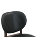 Parker 18" Round Back Dining Chair in Black Leather and Wood - World Interiors