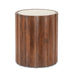 Lisbon 18" White Marble Round Side Table in Matte Brown - World Interiors