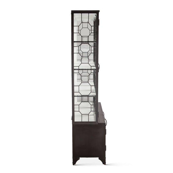 Neapolitan Iron and Glass Cabinet in Matte Black - World Interiors