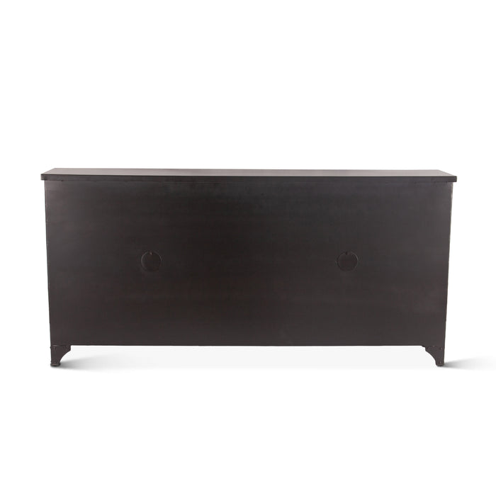 Neapolitan 80" Iron and Glass Sideboard in Matte Black - World Interiors