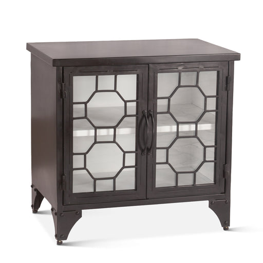 Neapolitan Iron and Glass Side Table in Matte Black - World Interiors