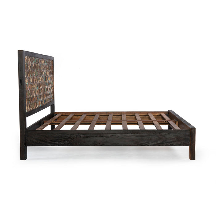 Messina Carved Teak Wood Queen Bed - World Interiors