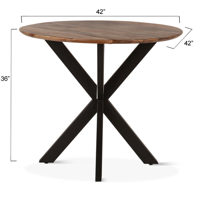 Santa Margherita 48" Mango Wood and Iron Round Gathering Table - World Interiors