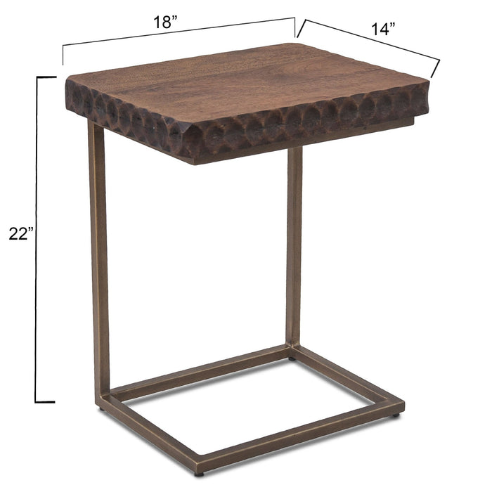 Vallarta Two Tone Mango Wood Modern Side Table - World Interiors