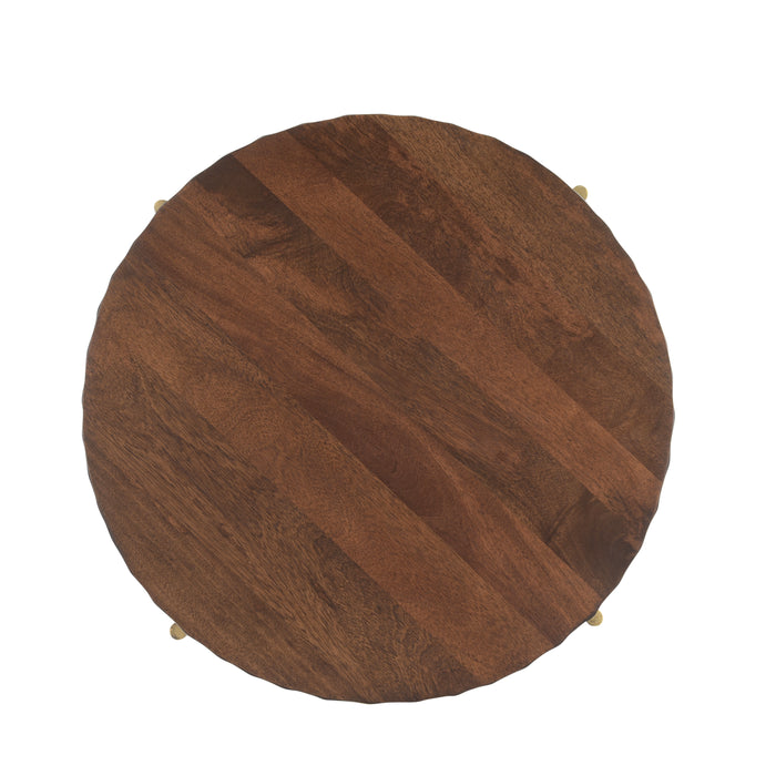 Vallarta Two Tone Mango Wood Round Side Table - World Interiors