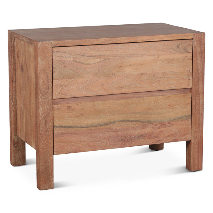 Alpine Modern Nightstand in Distressed Oak - World Interiors