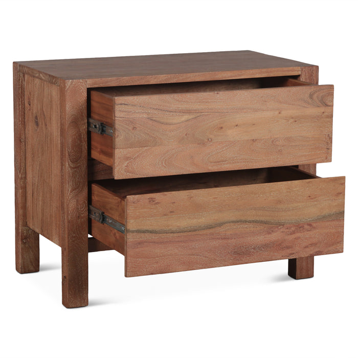 Alpine Modern Nightstand in Distressed Oak - World Interiors