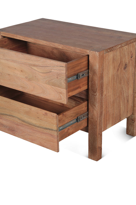 Alpine Modern Nightstand in Distressed Oak - World Interiors