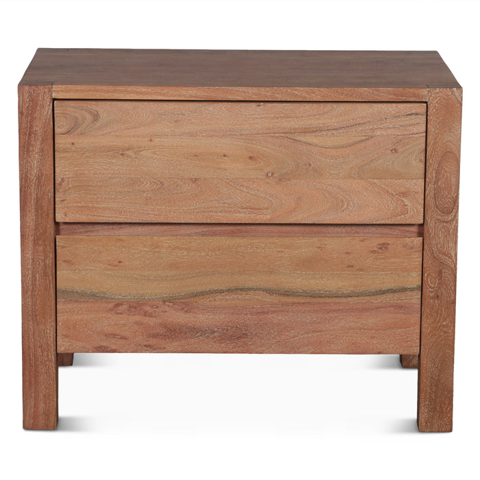 Alpine Modern Nightstand in Distressed Oak - World Interiors