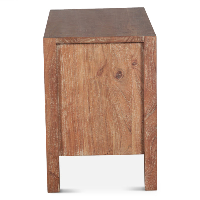 Alpine Modern Nightstand in Distressed Oak - World Interiors