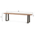 Sorrento 68" Natural Acacia Wood and Iron Dining Bench - World Interiors