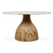Fargo 54" Round Dining Table with Capri Beige Marble and Natural Base - World Interiors