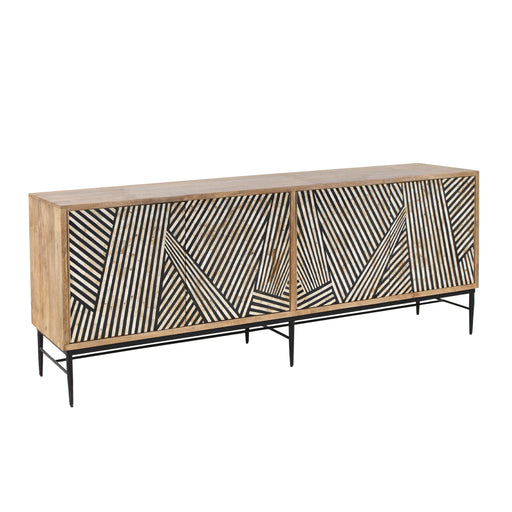 Fargo 80" Modern Mango Wood Sideboard with Bone Inlay - World Interiors