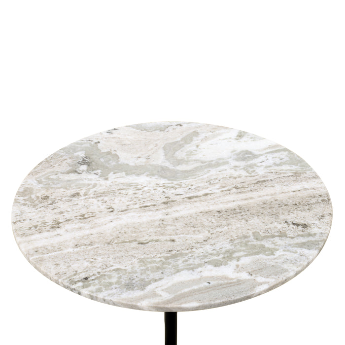 Glacier 18" Accent Table with Capri Beige Marble - World Interiors