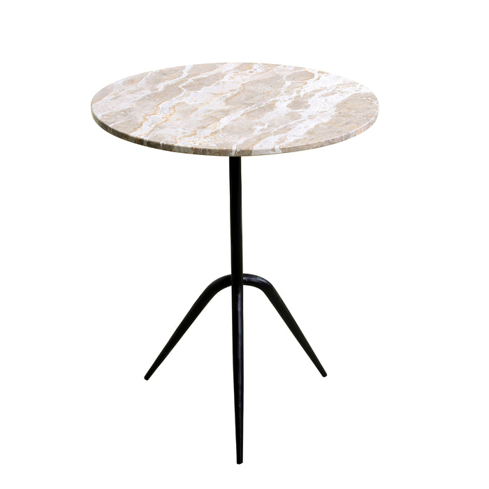 Glacier 18" Accent Table with Amber Brown Marble