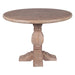 Pengrove 42-inch round dining table in light antique oak, made from solid mango wood