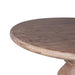Pengrove 42-inch round dining table in light antique oak, made from solid mango wood, side detail