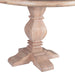 Pengrove 42-inch round dining table in light antique oak, made from solid mango wood, base details