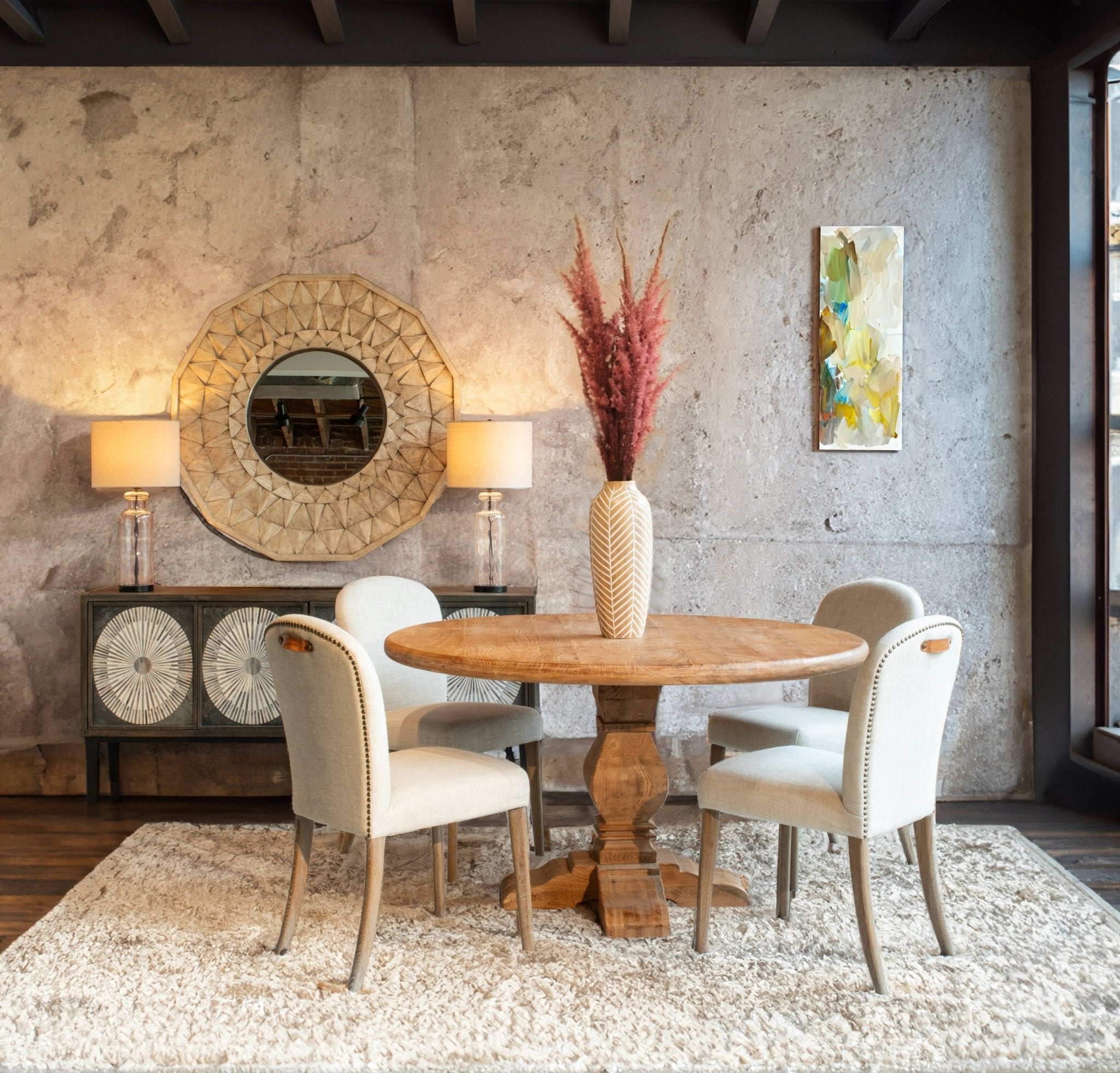 Pengrove Modern Farmhouse Round Dining Table - World Interiors