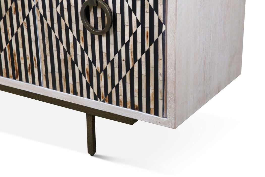 Alexandria 72" Modern Bone and Horn Inlay Sideboard - World Interiors