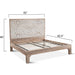 Haveli Mango Wood Geometric Carved Queen Bed - World Interiors