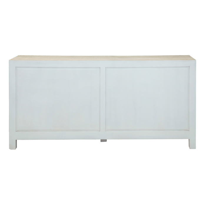 Haveli 71" Plinth Base Dresser in Carved Heirloom White - World Interiors
