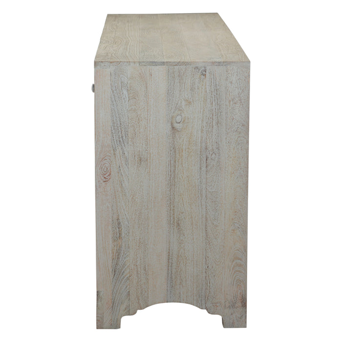 Haveli 71" Plinth Base Dresser in Carved Heirloom White - World Interiors