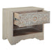 Haveli 26" Plinth Base Nightstand in Carved Heirloom White - World Interiors