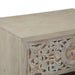 Haveli 26" Plinth Base Nightstand in Carved Heirloom White - World Interiors