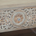 Haveli 26" Plinth Base Nightstand in Carved Heirloom White - World Interiors