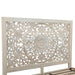 Haveli Queen Bed in Hand Carved Heirloom White - World Interiors