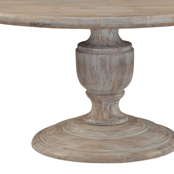 Haveli 60" Round Dining Table in Heirloom White - World Interiors